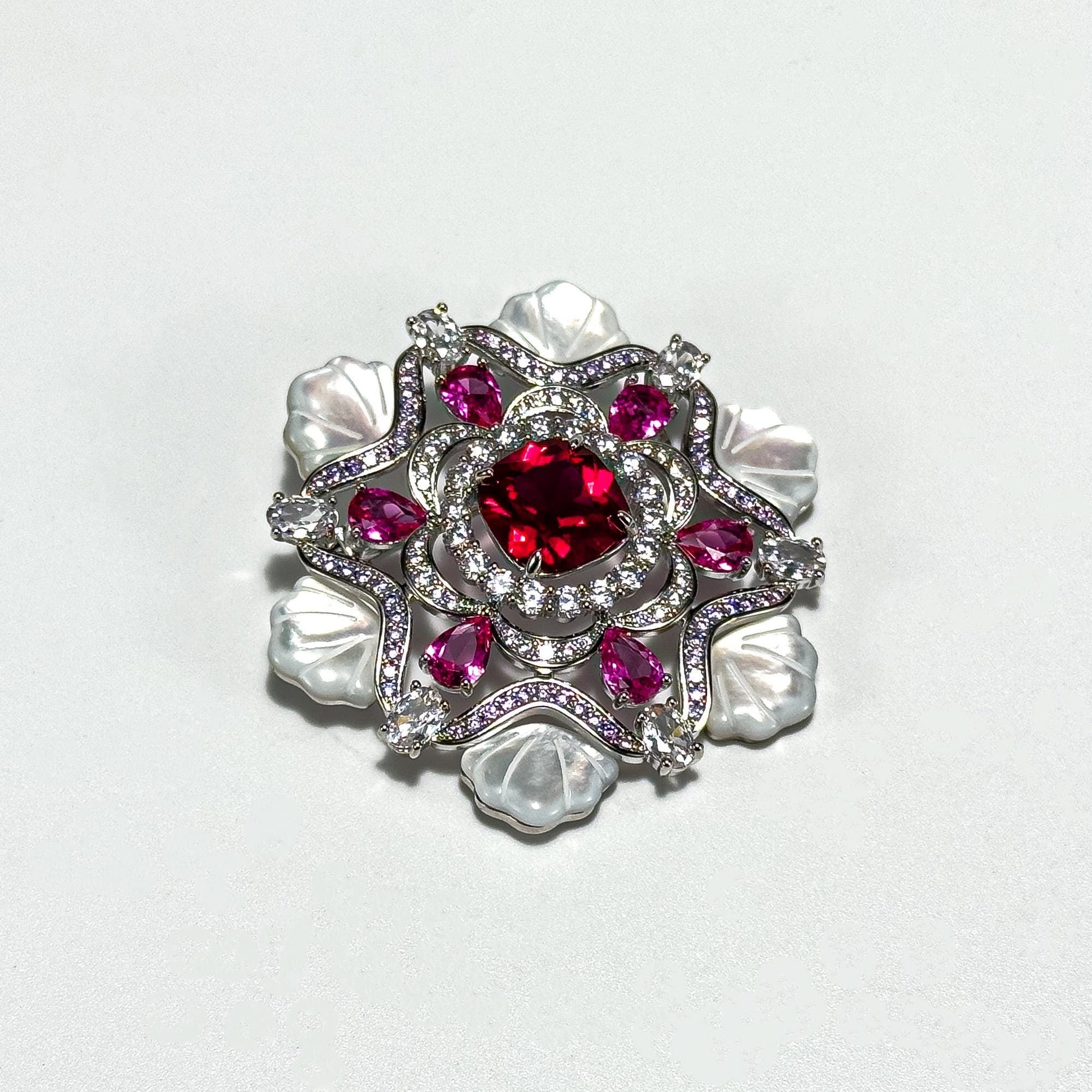 Pink Snowflake Brooch