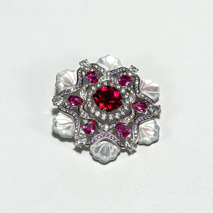 Pink Snowflake Brooch
