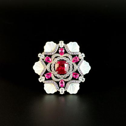 Pink Snowflake Brooch