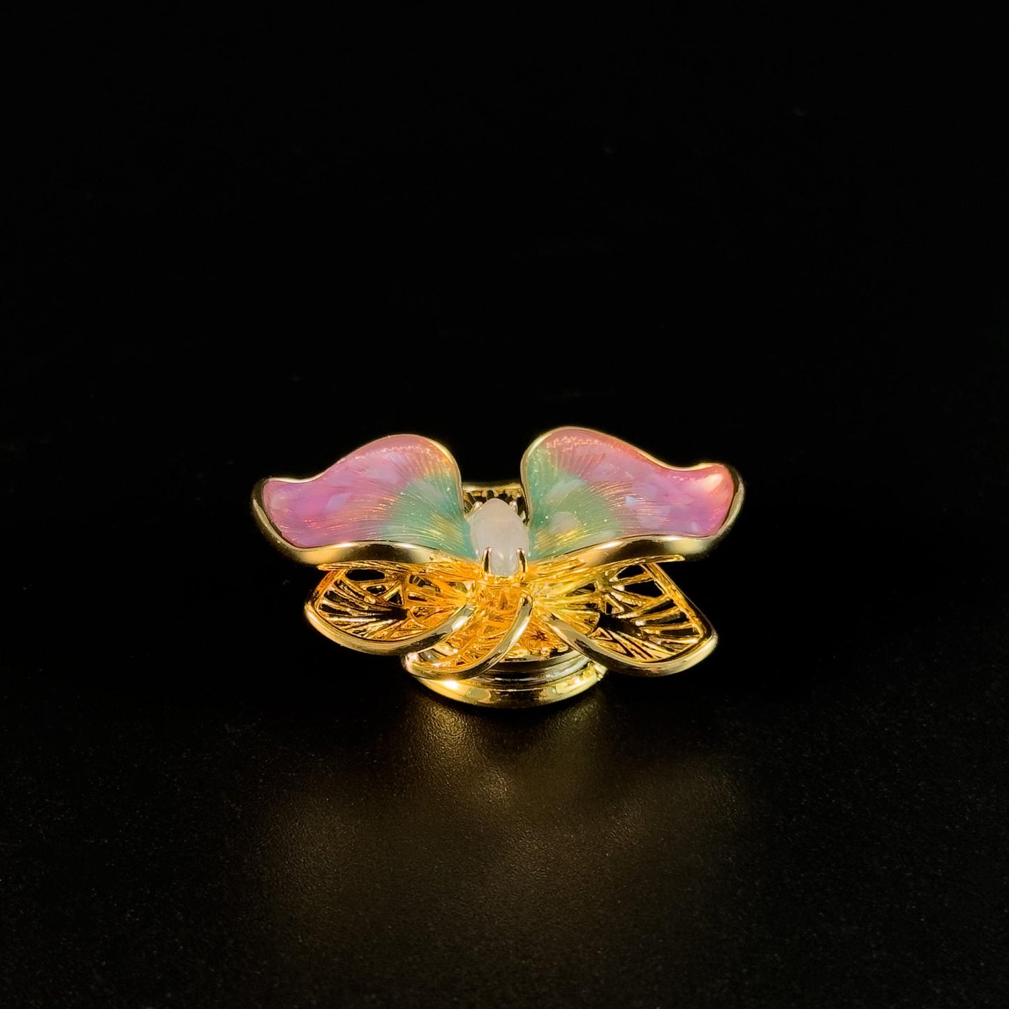 Pink Butterfly Cufflink Brooch
