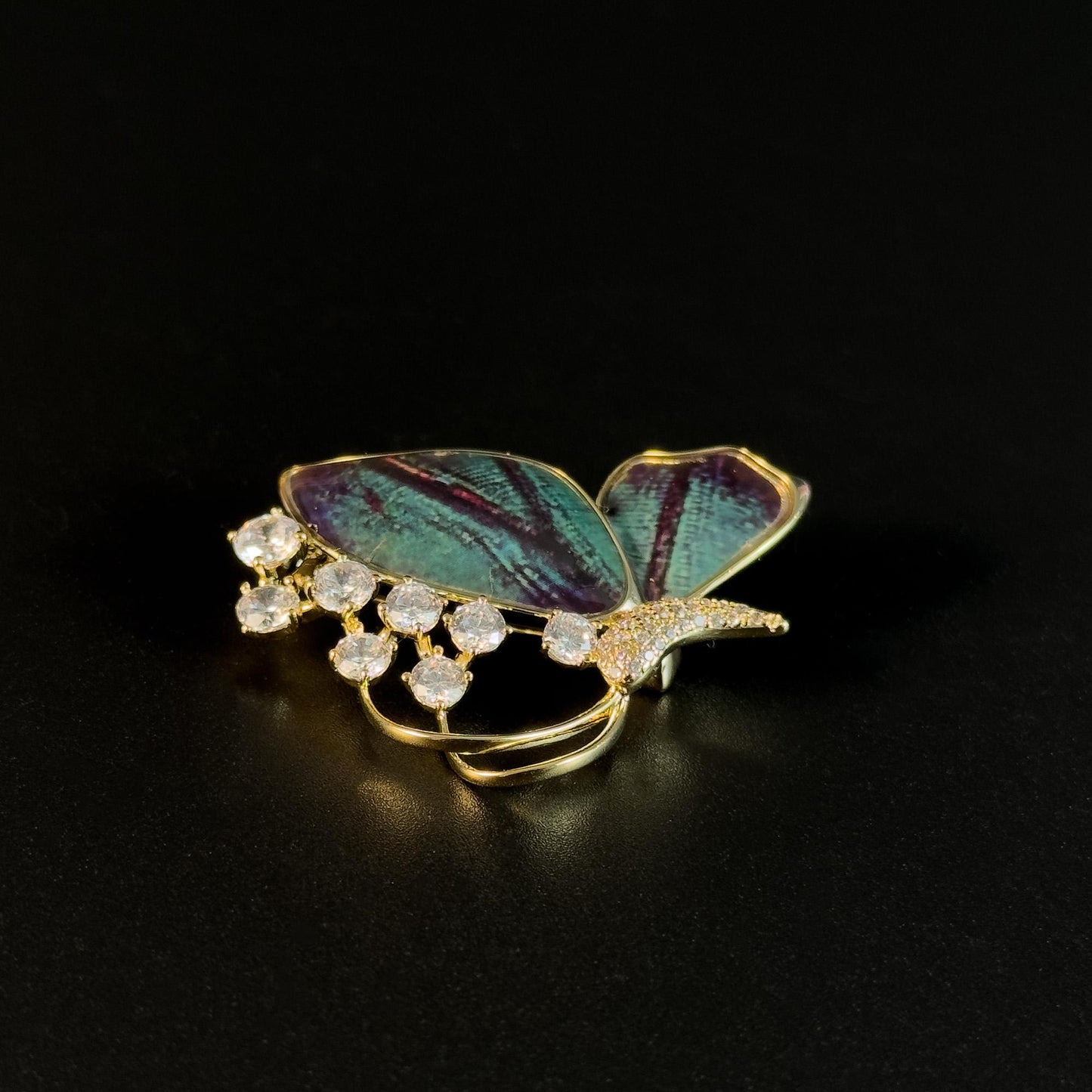 Elegant Green Butterfly Brooch