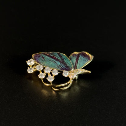 Elegant Green Butterfly Brooch