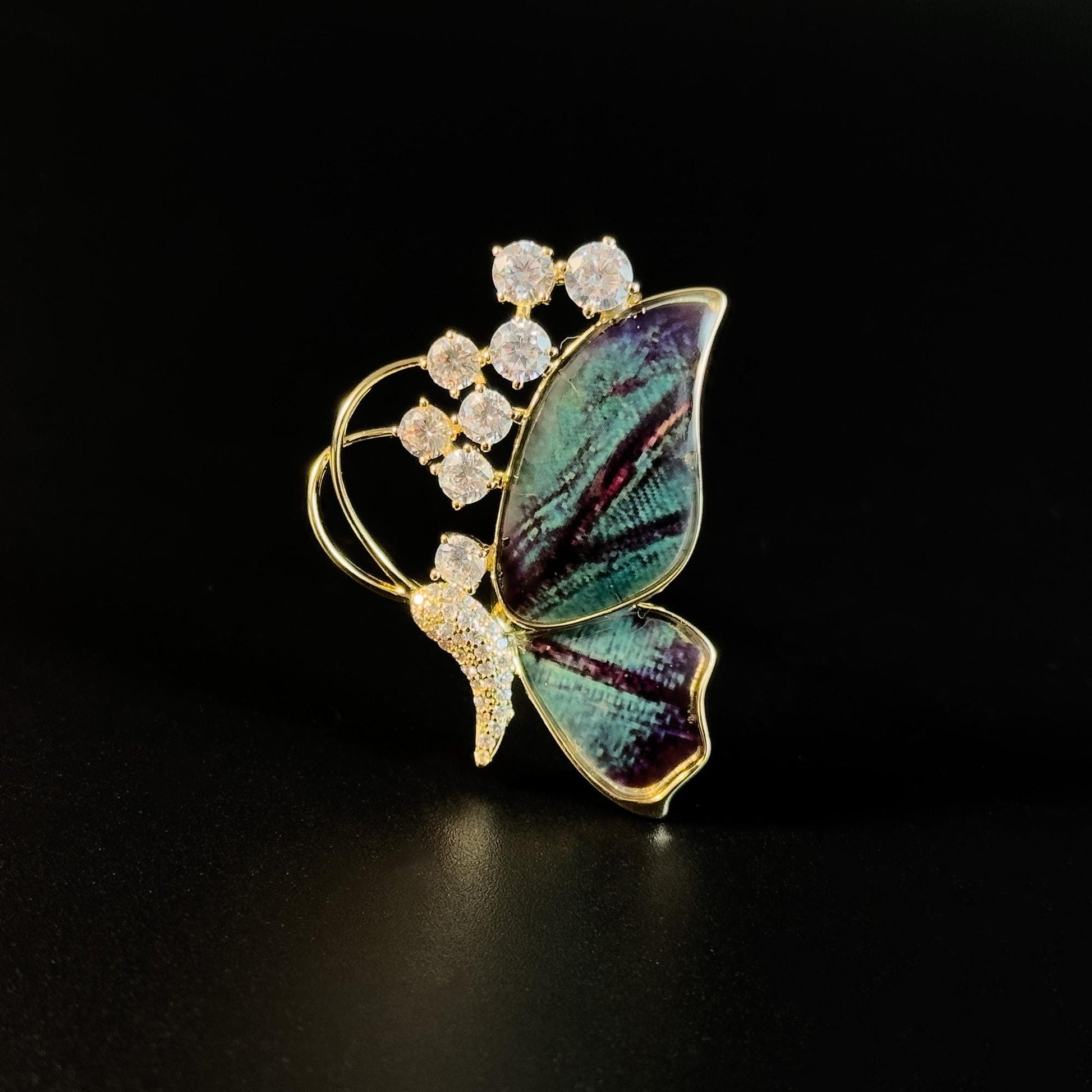 Elegant Green Butterfly Brooch