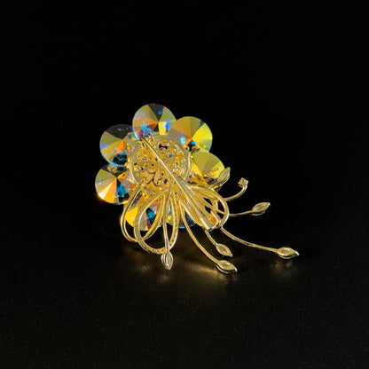 Austrian Crystal Camellia Brooch