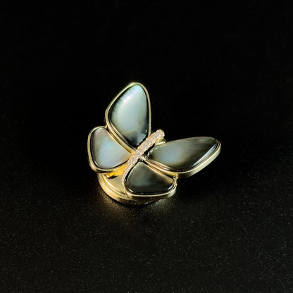 Black and White Mother-of-Pearl Small Butterfly Cufflinks