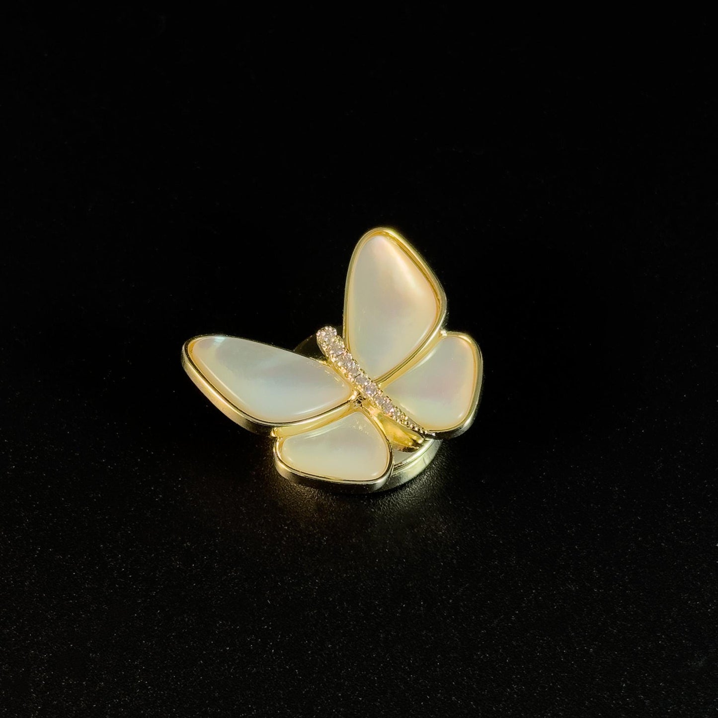 Black and White Mother-of-Pearl Small Butterfly Cufflinks