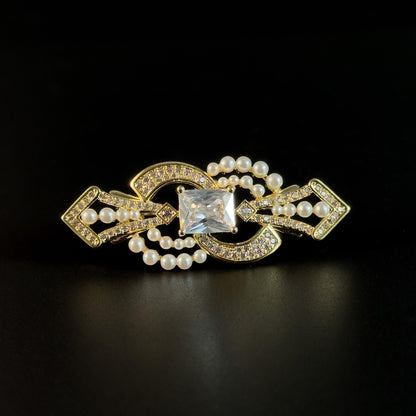 Court-Style Pearl Brooch