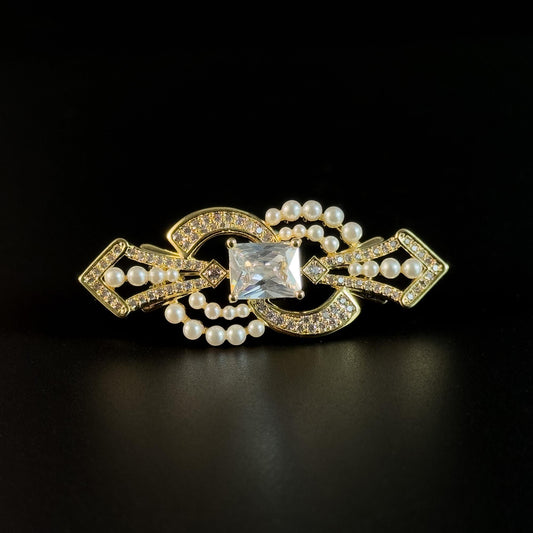 Court-Style Pearl Brooch