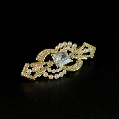 Court-Style Pearl Brooch