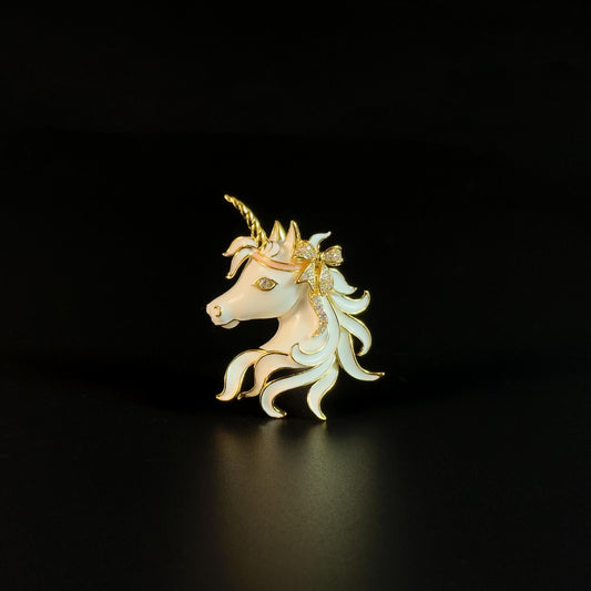 White Horse Head Brooch