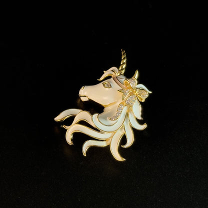 White Horse Head Brooch