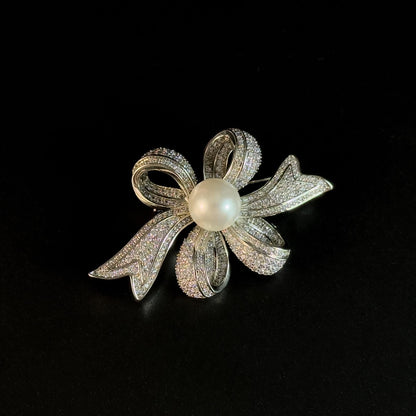 Pearl Bow Brooch