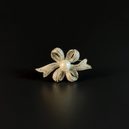 Pearl Bow Brooch