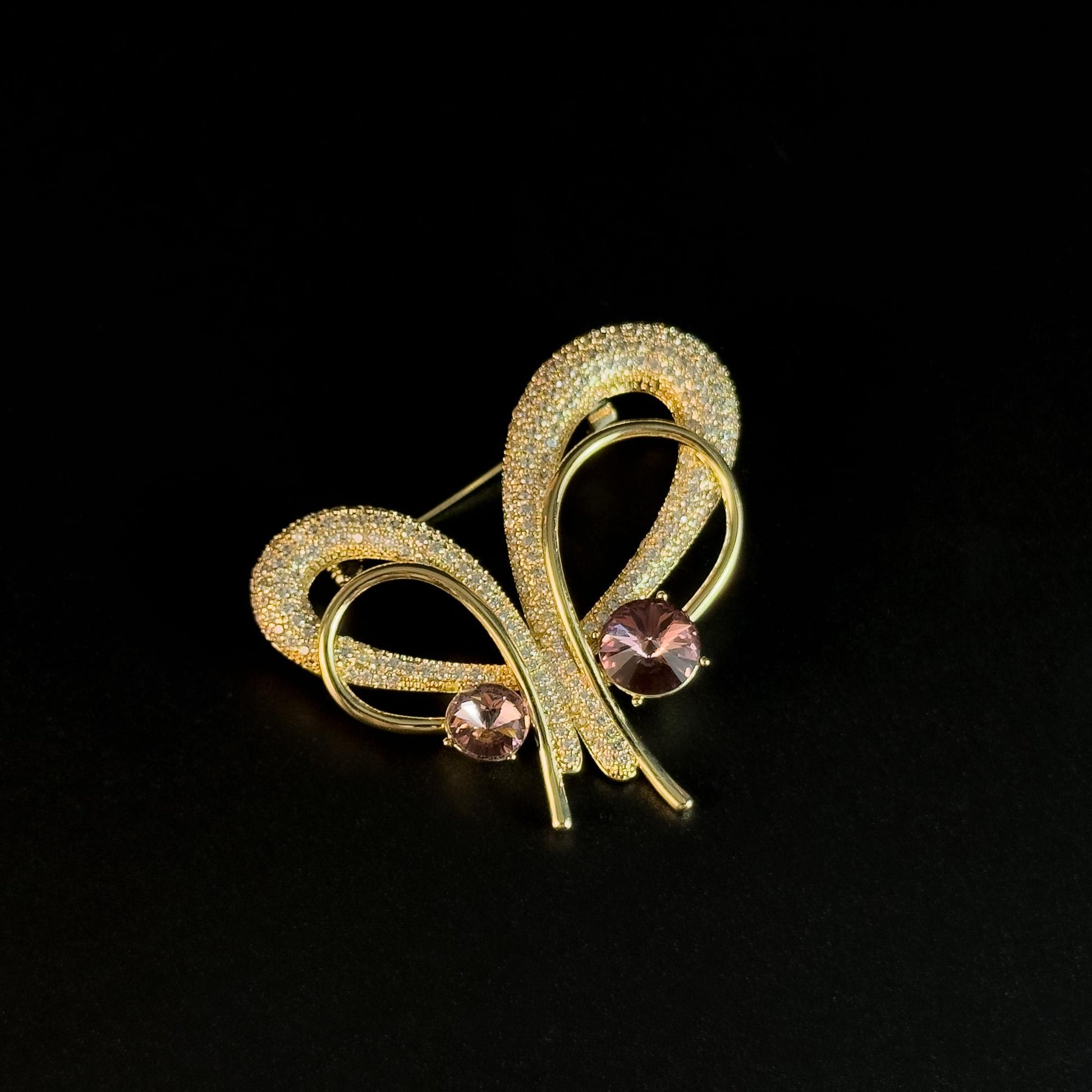 Gold Irregular Bow Brooch