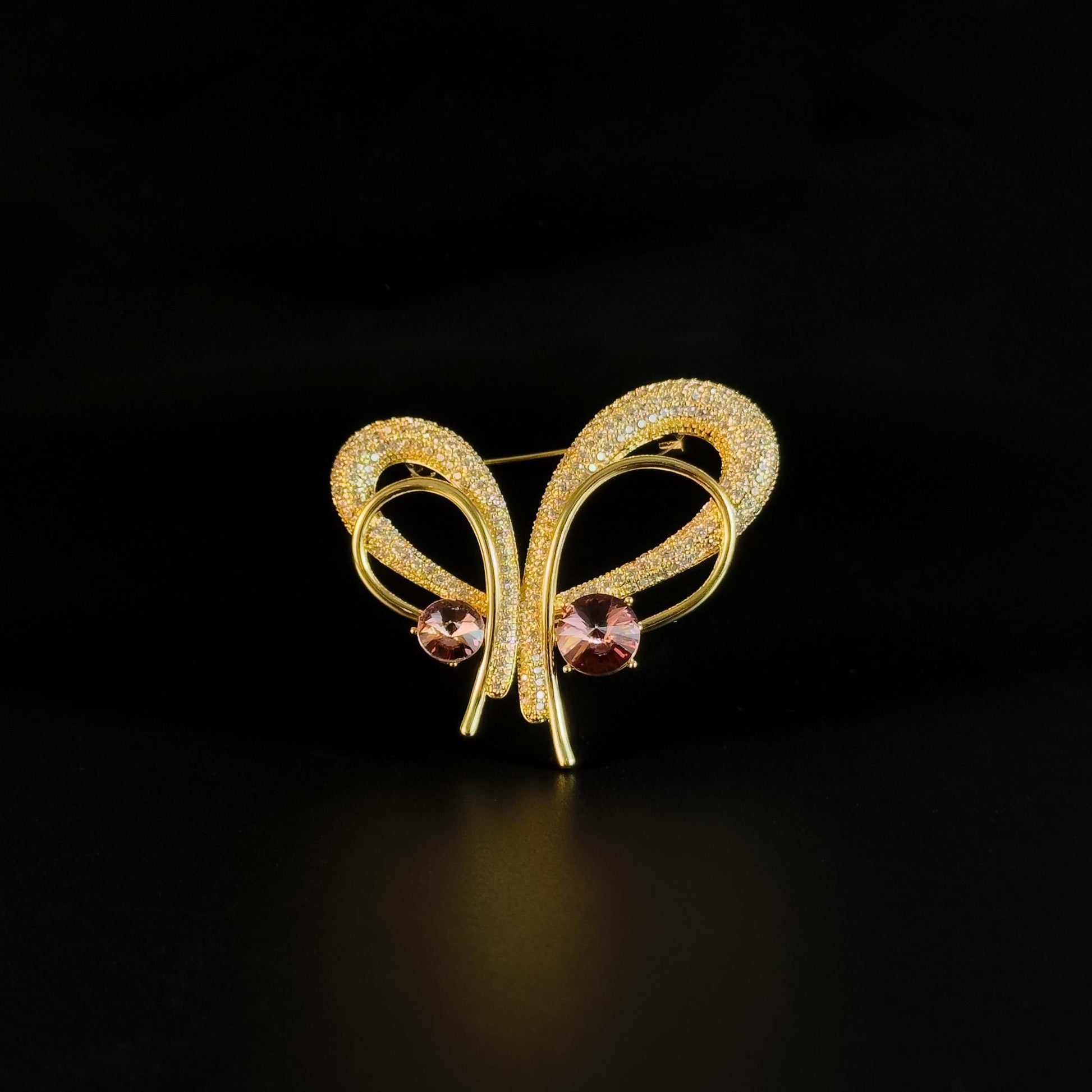 Gold Irregular Bow Brooch