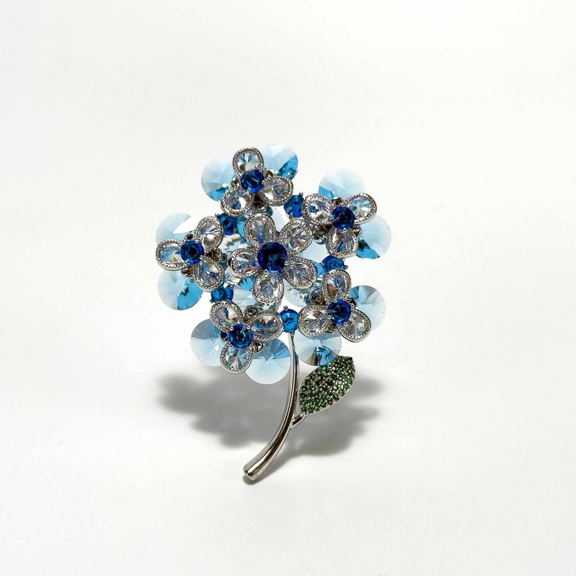 Blue Crystal Bouquet Brooch
