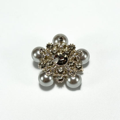 Black Pearl Flower Brooch