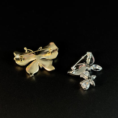 Gradient Black Diamond Butterfly Brooch