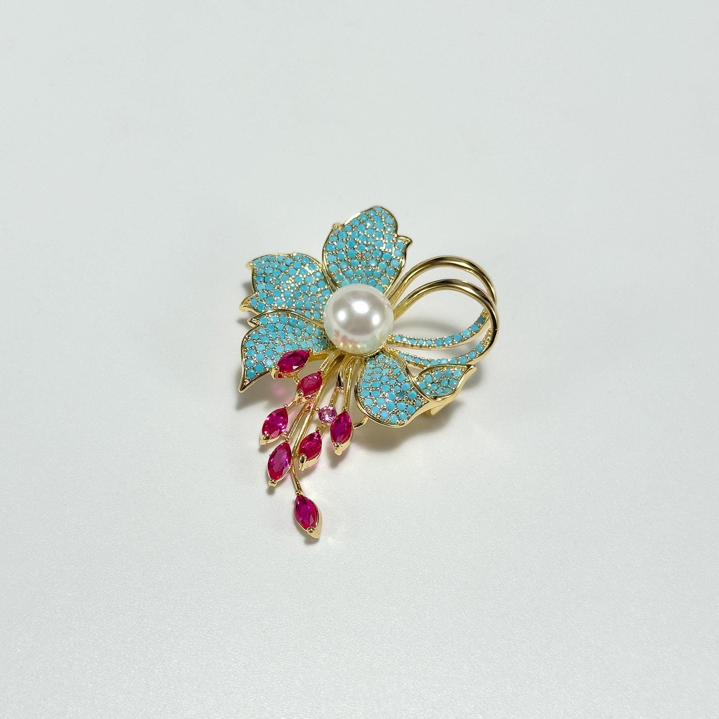 Blue Star Flower Brooch