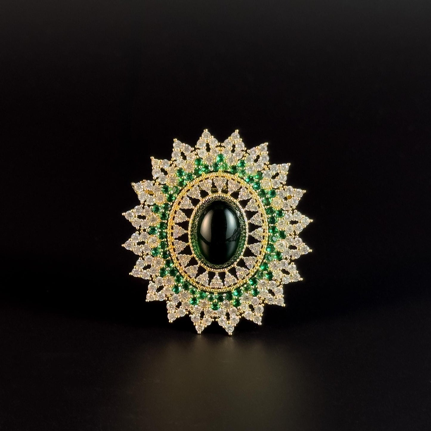 Baroque-Style Emerald Brooch