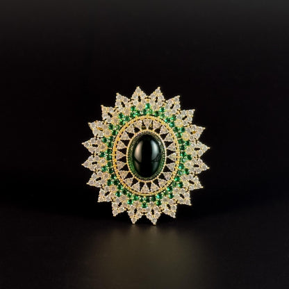 Baroque-Style Emerald Brooch