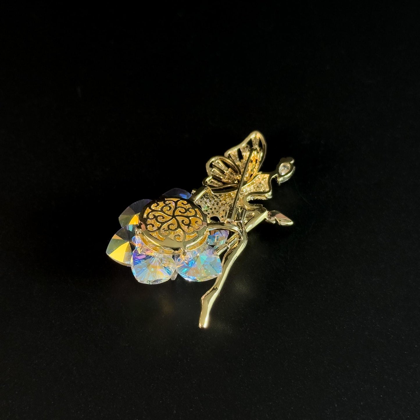 White Crystal Fairy Brooch