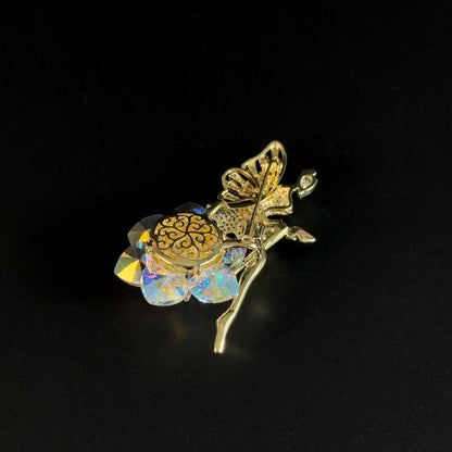 White Crystal Fairy Brooch