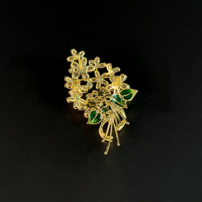 Heavy-Duty Crystal Bouquet Brooch