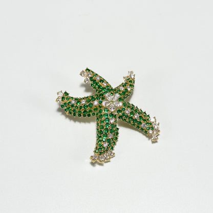 Green Starfish Brooch