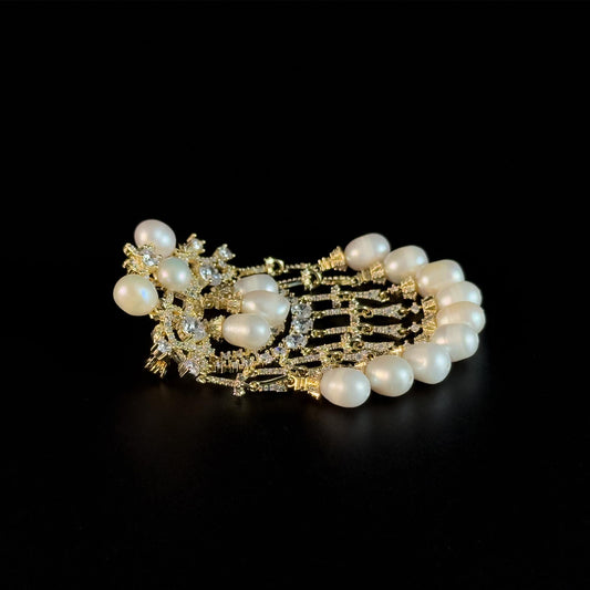 Courtly Baroque Pearl Tassel Brooch