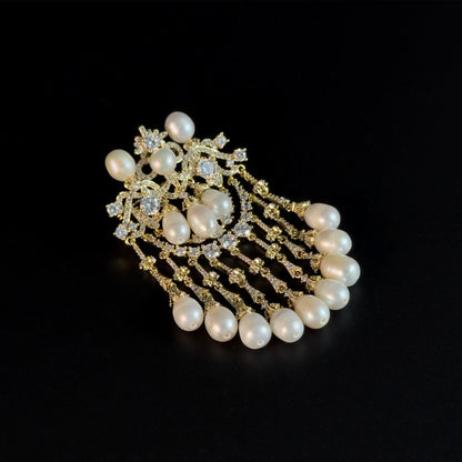Courtly Baroque Pearl Tassel Brooch