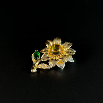 Gold Sunflower Brooch