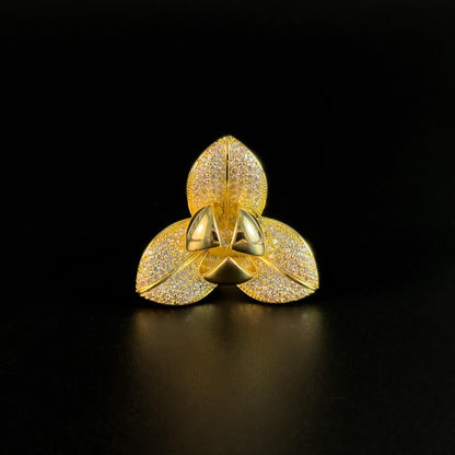 Gold Clover Brooch