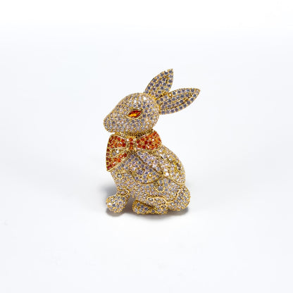 Golden Rabbit Brooch