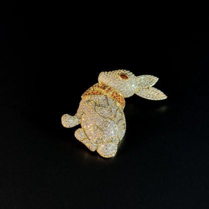 Golden Rabbit Brooch
