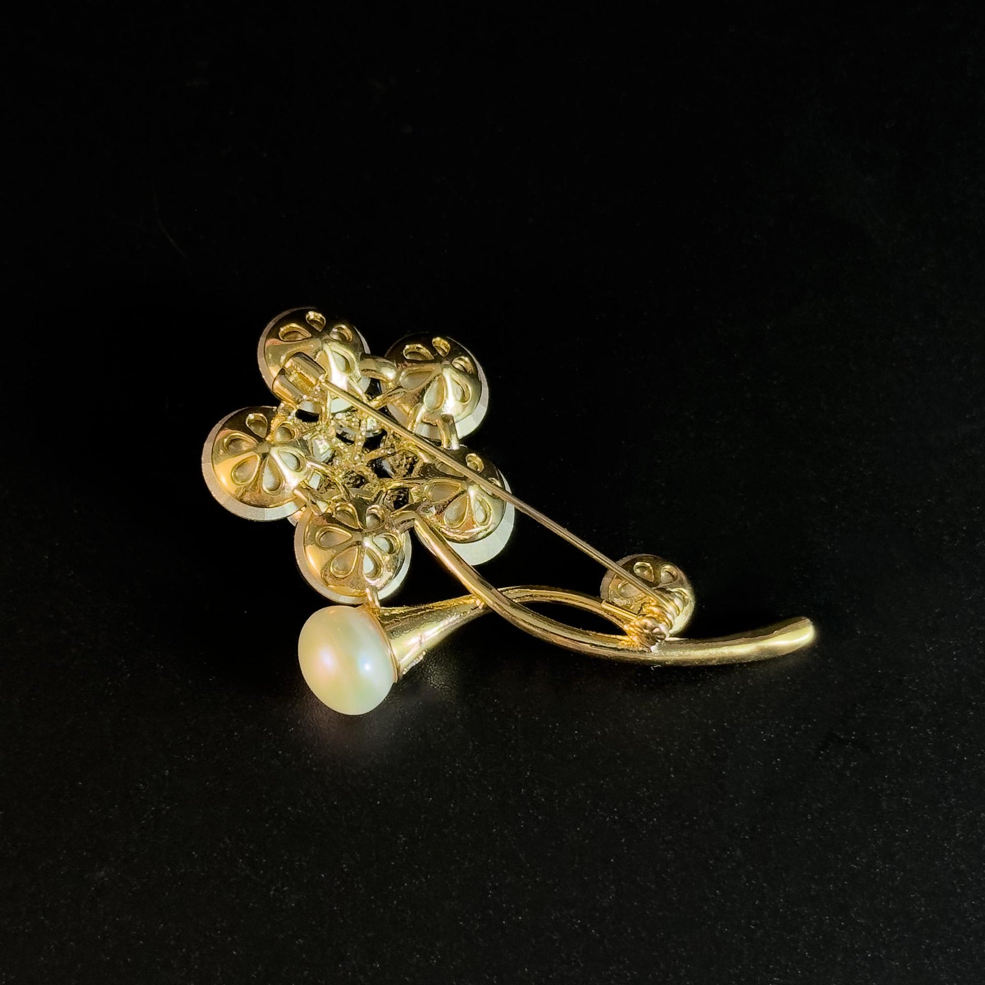 Blue Crystal Bouquet Brooch