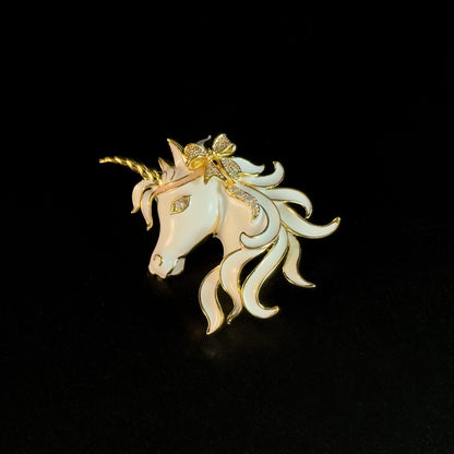 White Horse Head Brooch
