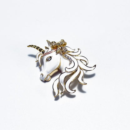 White Horse Head Brooch