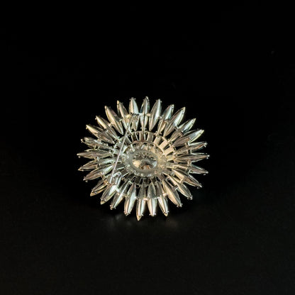 Blue Zircon Flower Brooch