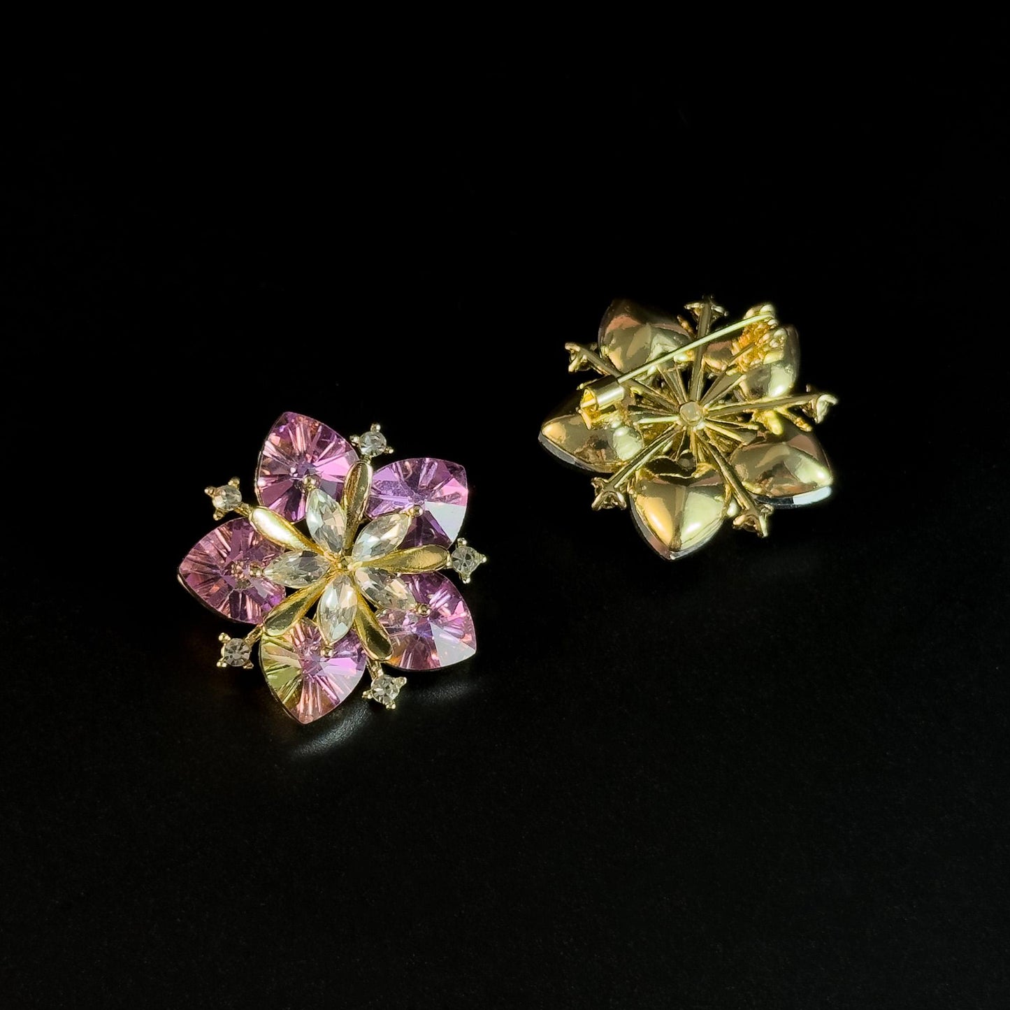 Crystal Flower Brooch