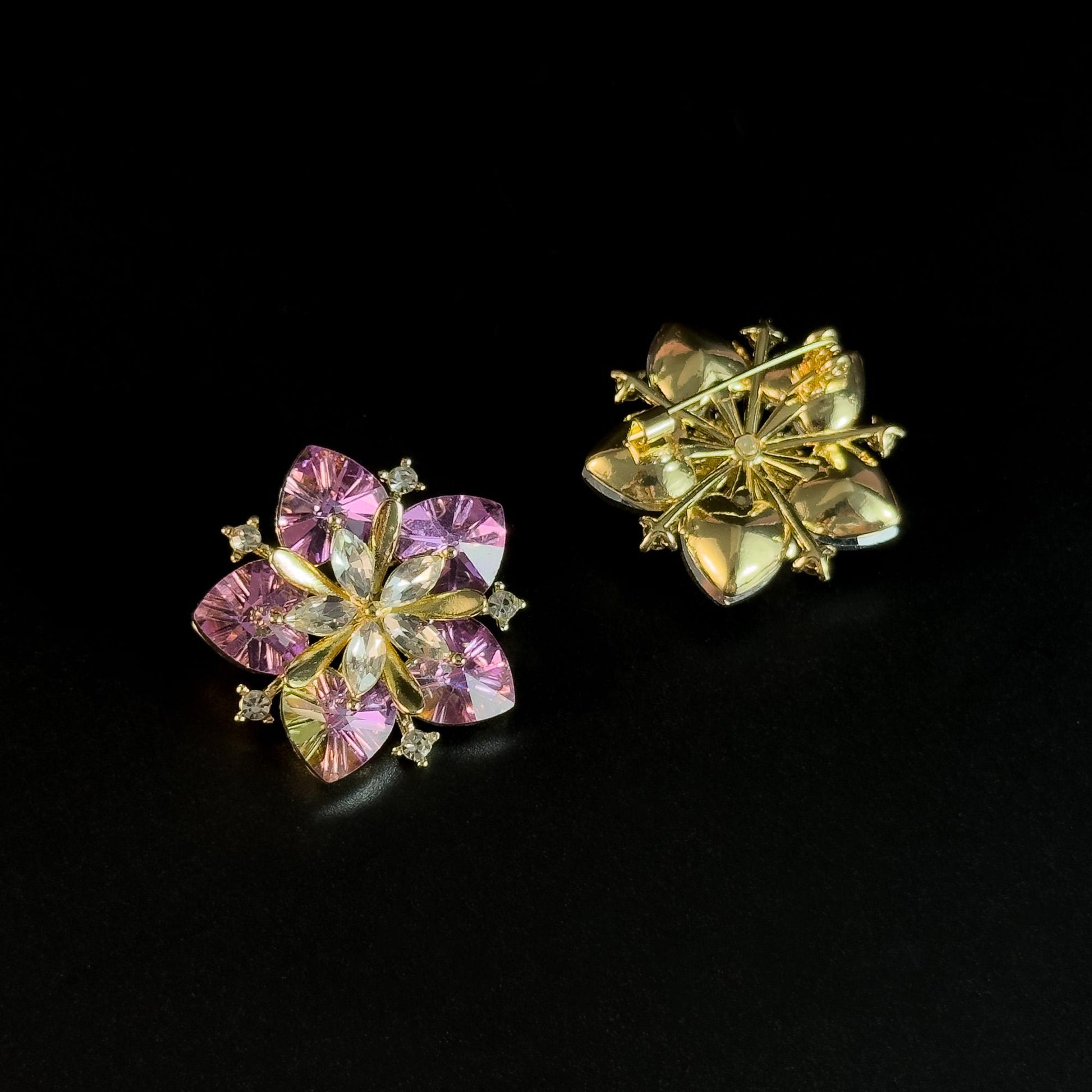 Crystal Flower Brooch