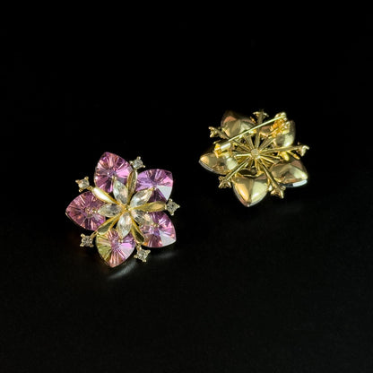Crystal Flower Brooch