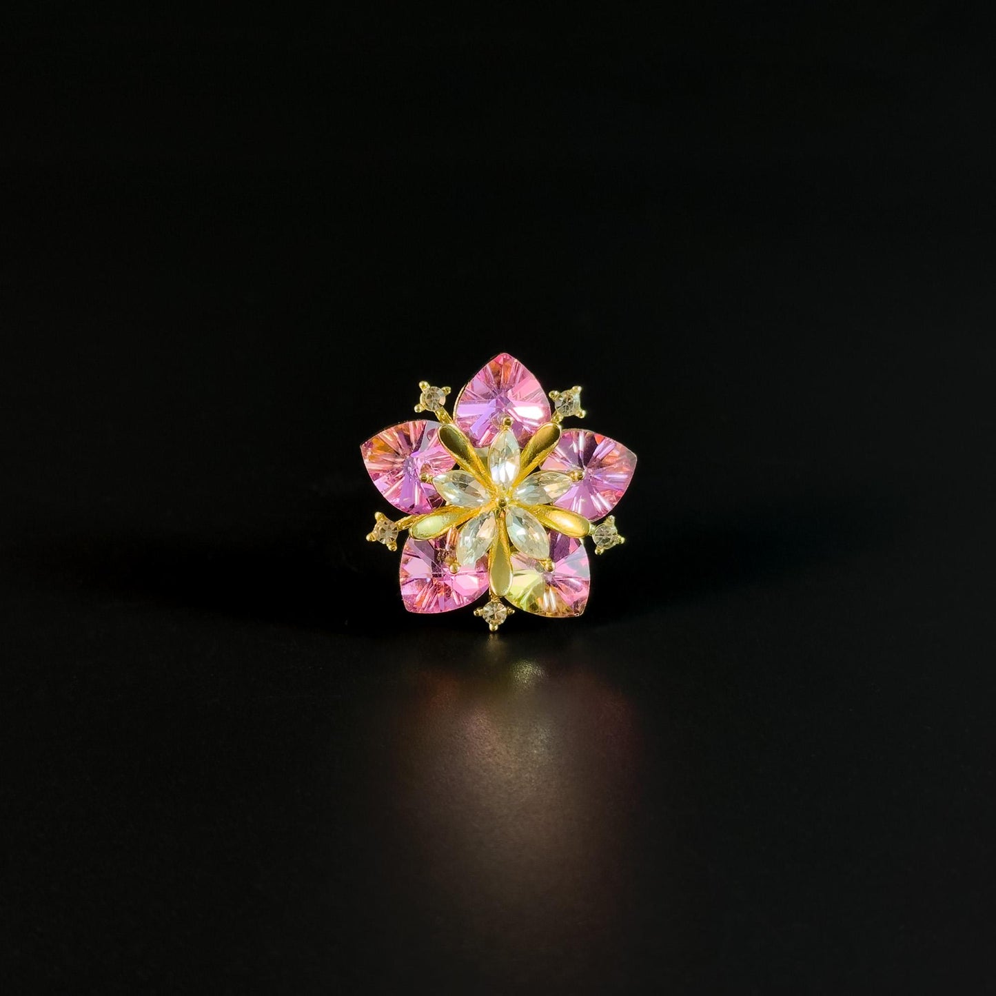 Crystal Flower Brooch
