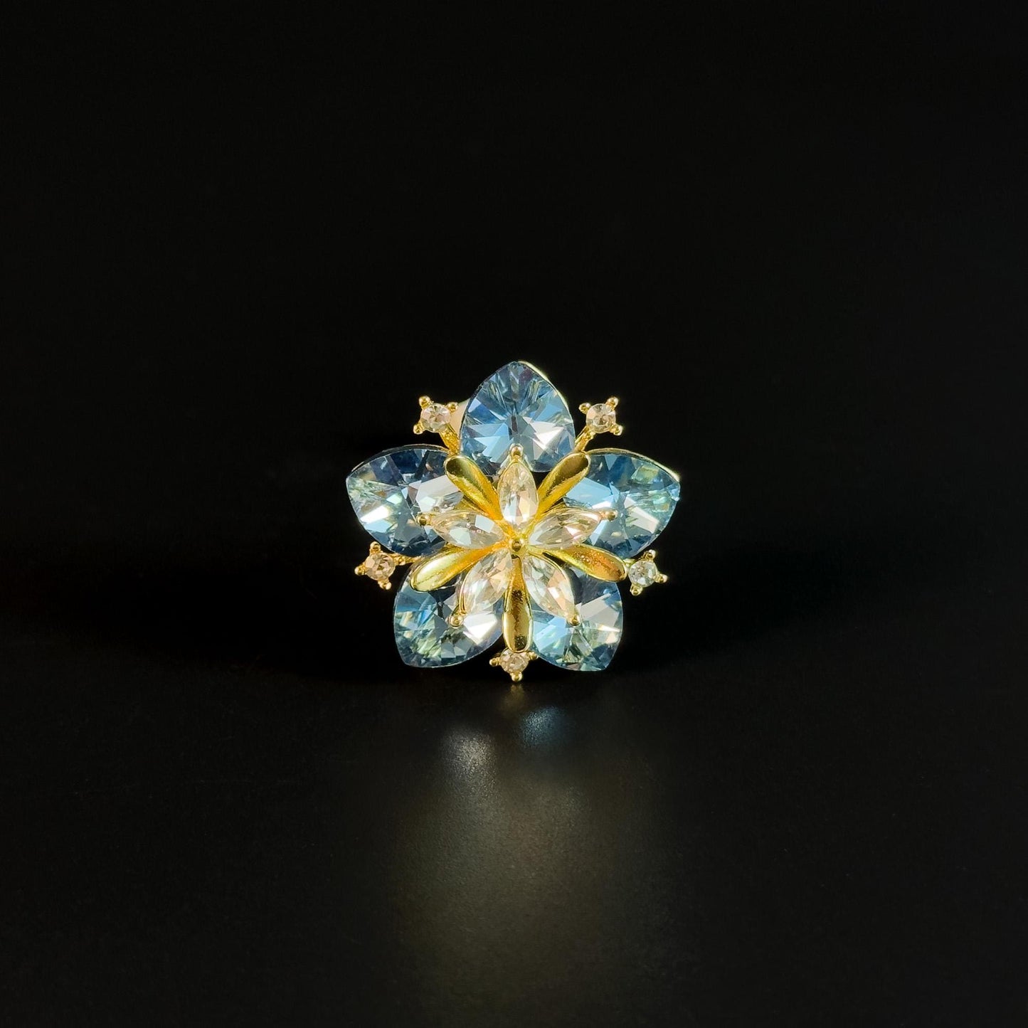 Crystal Flower Brooch