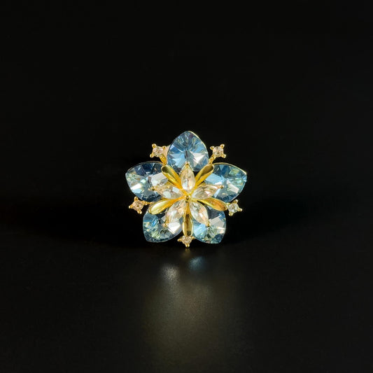 Crystal Flower Brooch