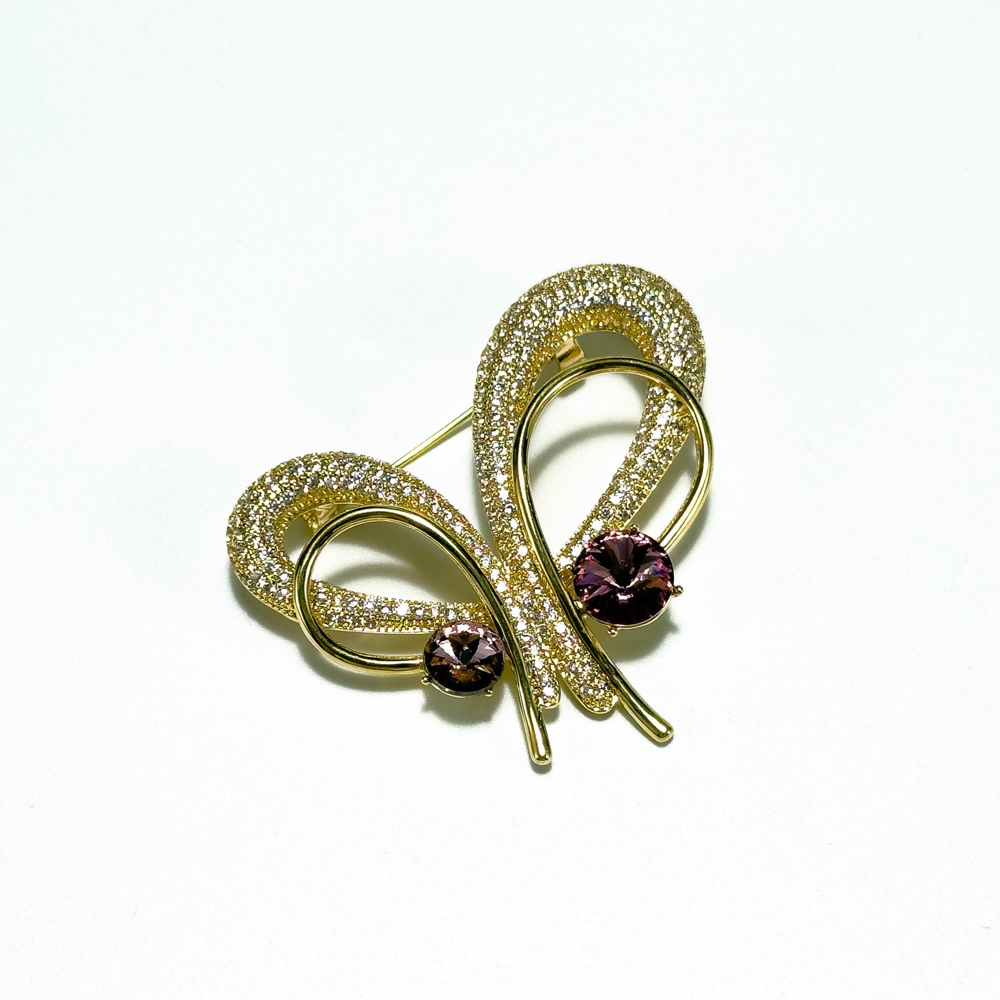 Gold Irregular Bow Brooch