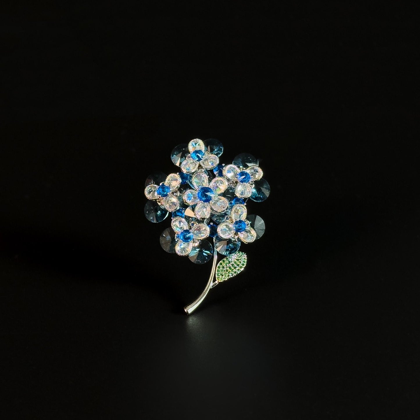 Blue Crystal Bouquet Brooch