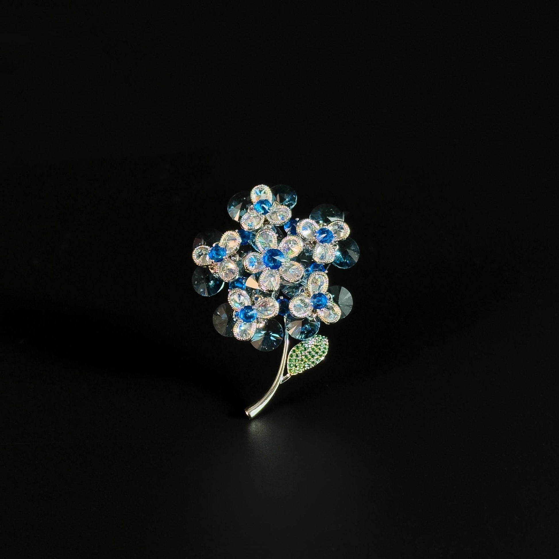 Blue Crystal Bouquet Brooch
