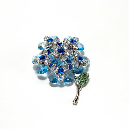 Blue Crystal Bouquet Brooch
