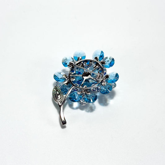 Blue Crystal Bouquet Brooch